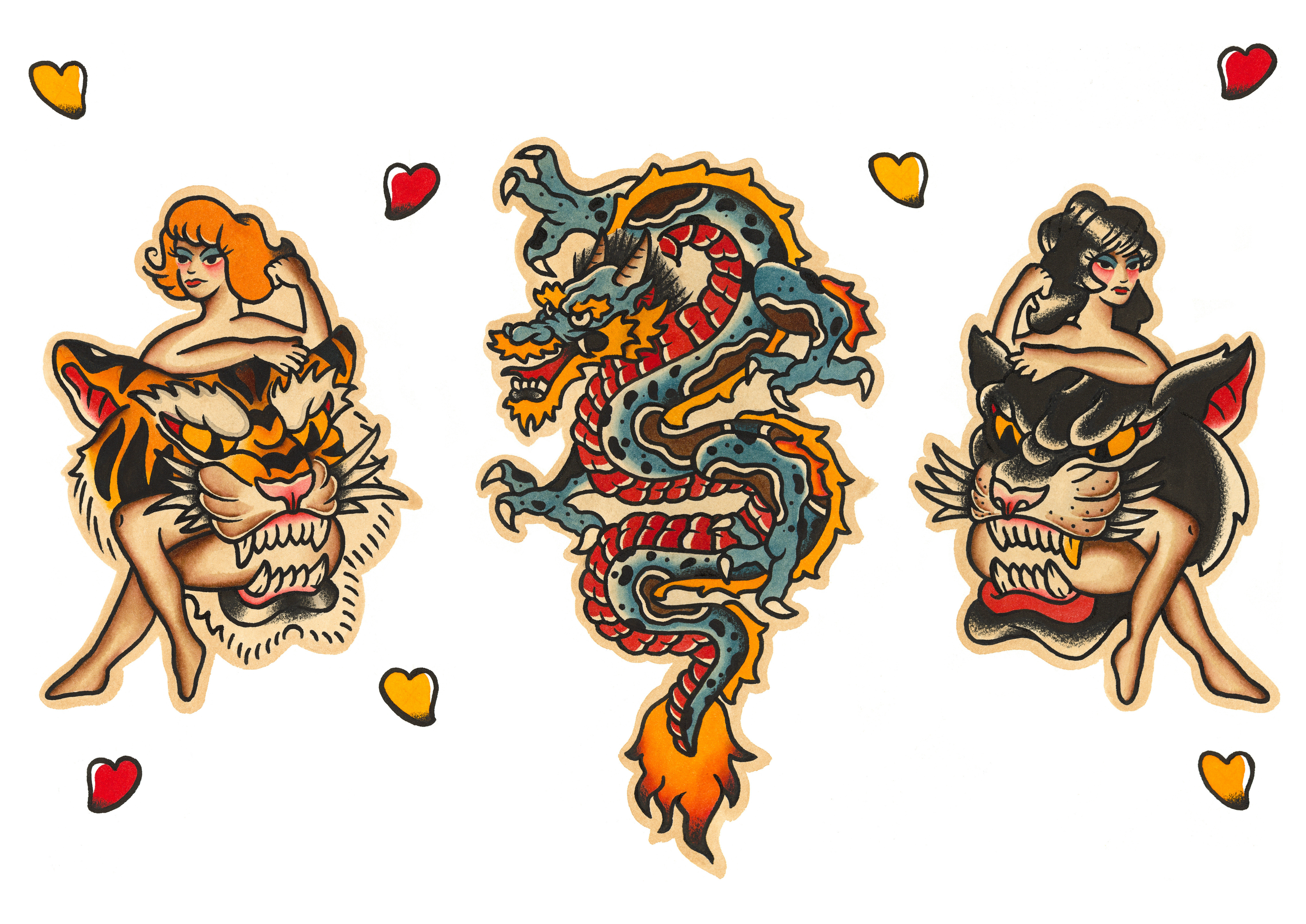 Cupid, Dragon & Panther